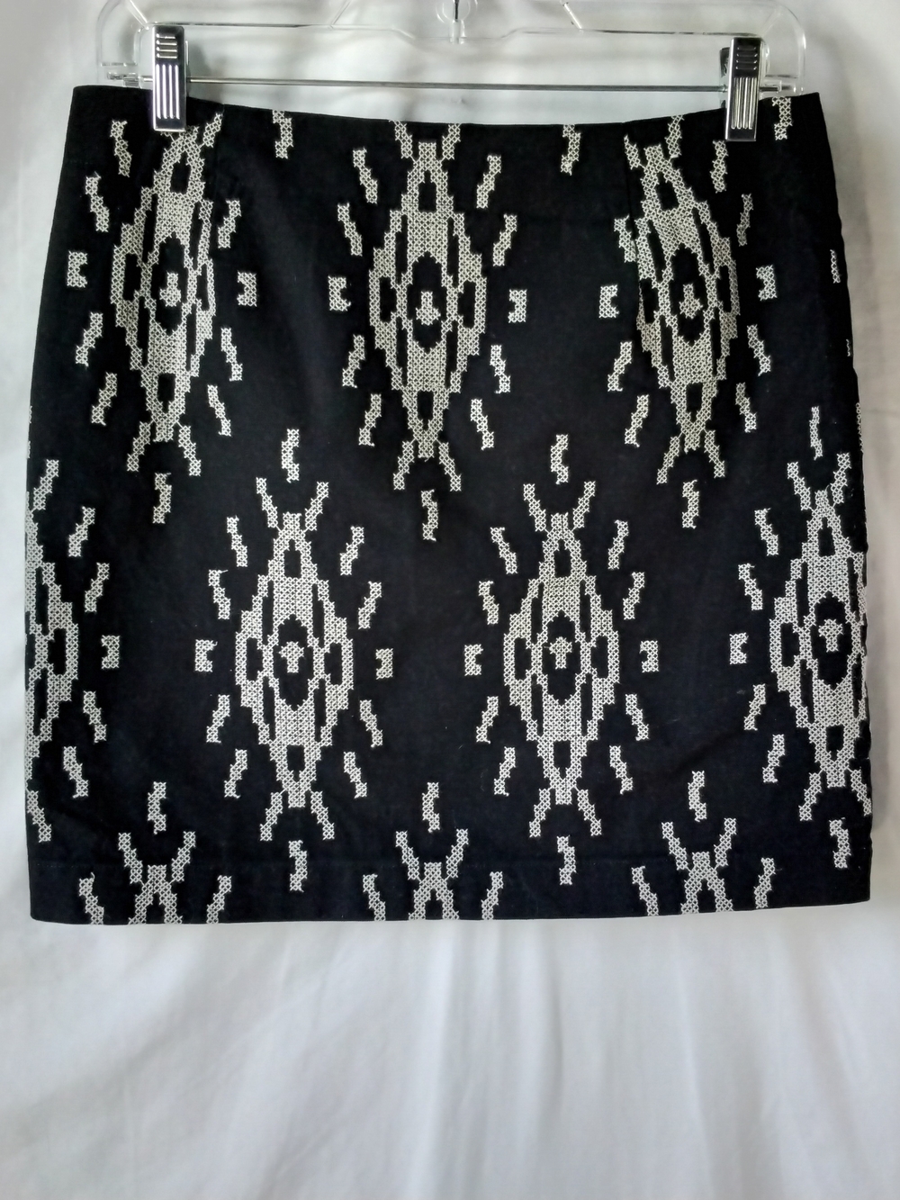 Dalia Collection Black and White Aztec Mini Skirt